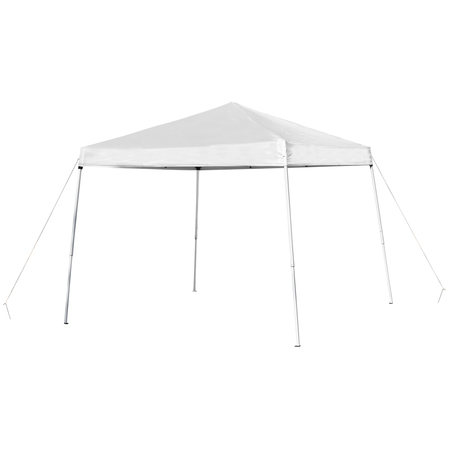 FLASH FURNITURE White Canopy Tent, Folding Table and 4 Chair Set JJ-GZ88183Z-4LEL3-WHWH-GG